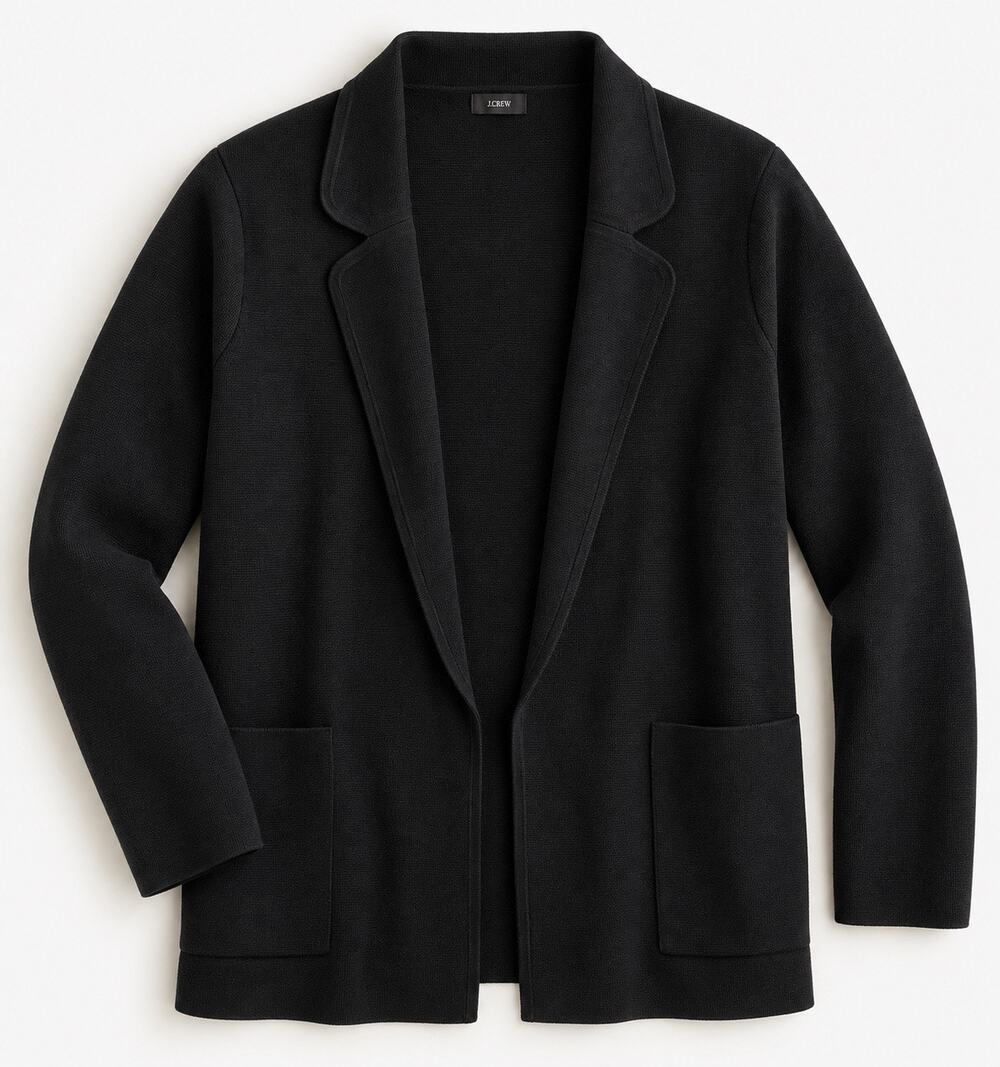 J.Crew Eloise Classic Minimalist Open Front Merino Blend Sweater Blazer XS